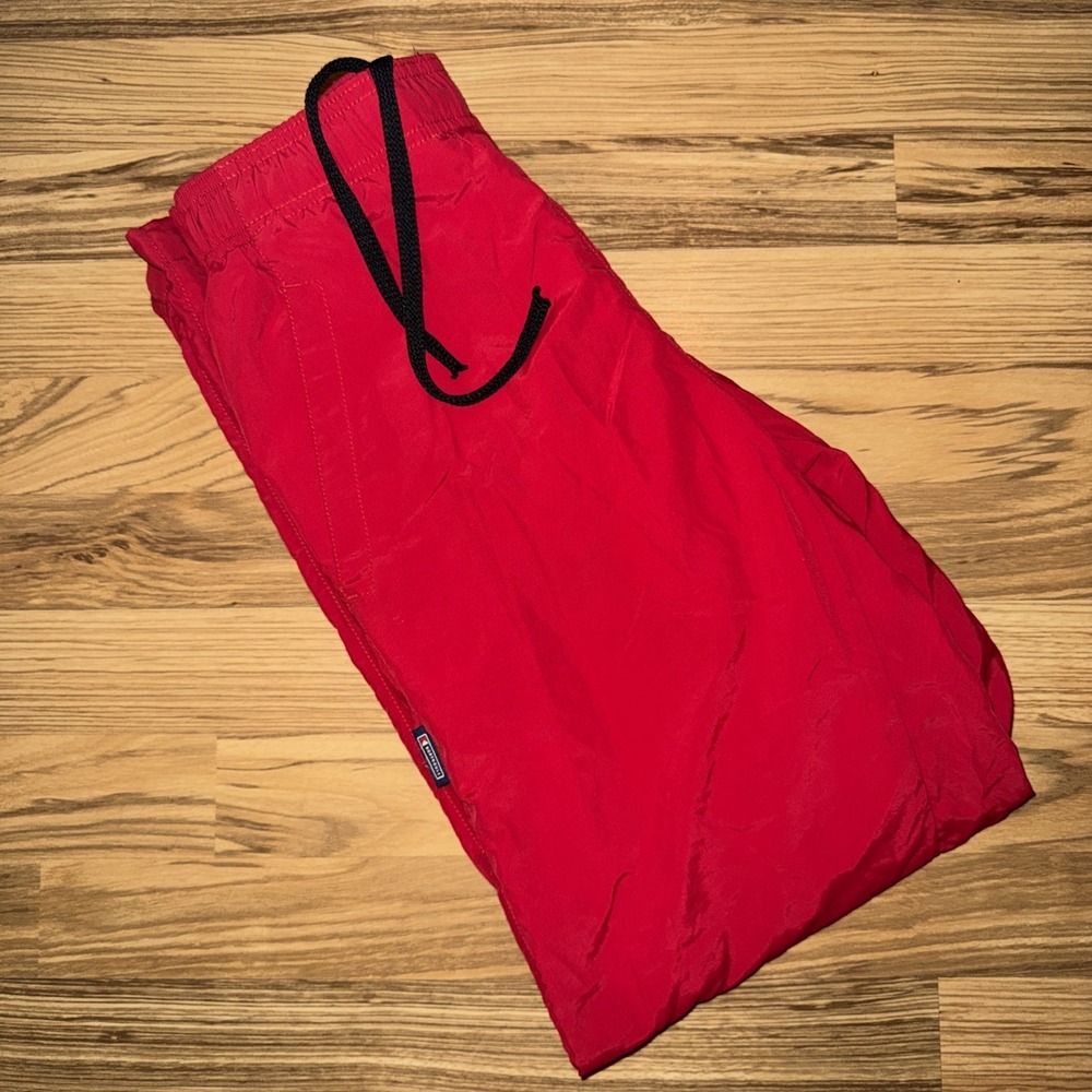 Boathouse vtg Mens Medium Windbreaker Pants Red Nylon Elastic Waist Made‎ In USA